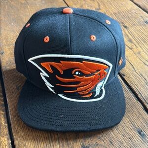 Black and Orange Snapback Hat